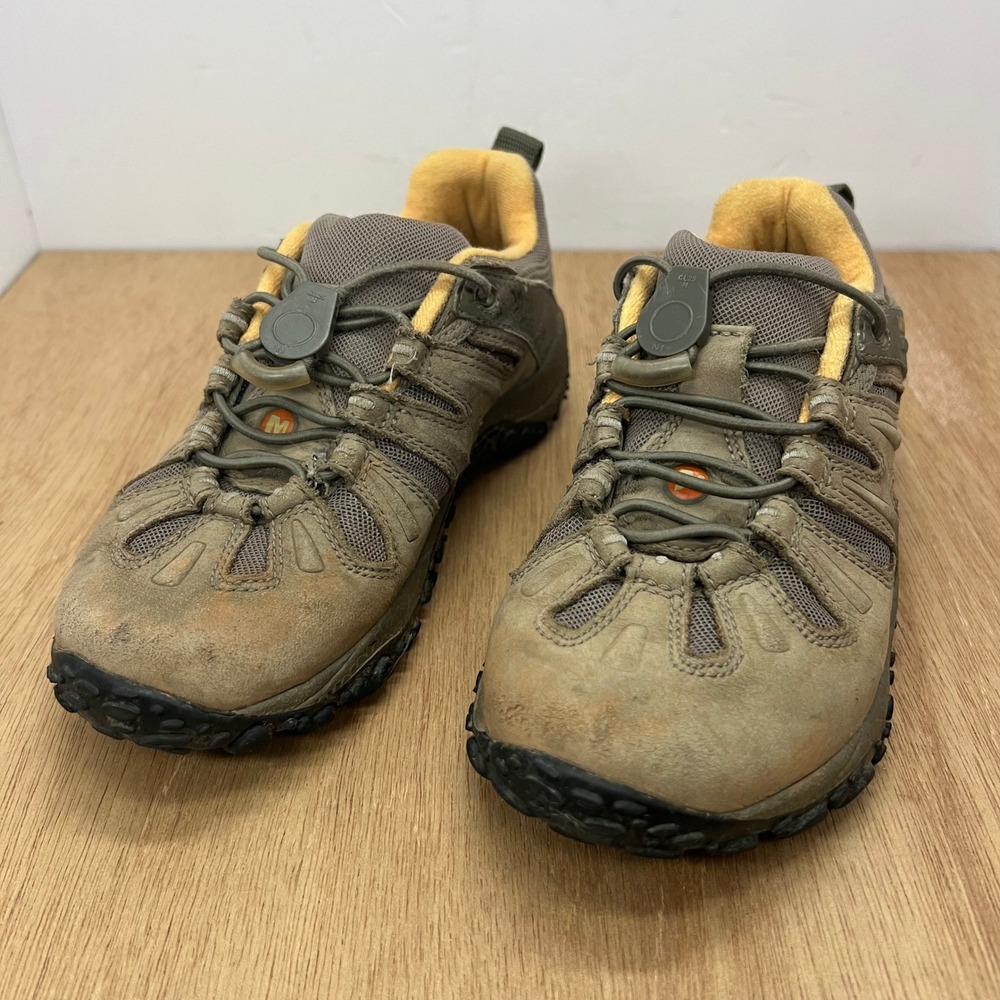 Merrell Chameleon II Stretch Kids Hiking Shoes Size 2 Grey Brown 83051Y Vibram